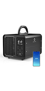 Airthereal MA5000 Commercial Ozone Generator, High Capacity Ozone Machine Odor Removal - Home Air Ionizers O3 Deodorizer for Rooms, Smoke, Cars and Pets, Eliminate Odors up to 2000sq.ft., Blue