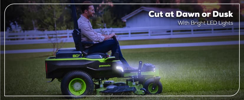 Greenworks 80V 60" Zero Turn, (2) 12.0Ah + (4) 8.0Ah Batteries + Wall Charger