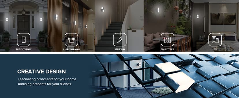 LUTEC Cuba 3000K 1100LM LED Integrated Porch Wall Light Outdoor and Indoor Bedroom LED Wall Lantern Sconce-Black