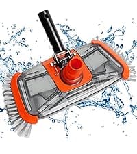 Heavy Duty Pool Vacuum Head with Side Brush & Wheels for Vinyl Liner Professional Weighted Swimming Pool Vac Cleaner Heads for Inground & Above Ground Pool - Orange