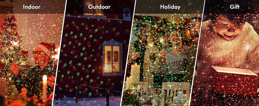 Christmas Projector Lights Outdoor, LED Waterproof Projector Lights, 3 Modes with Remote Control Outdoor Christmas Projector for Christmas Decorations Outdoor Yard Holiday Party, HT-LL-02