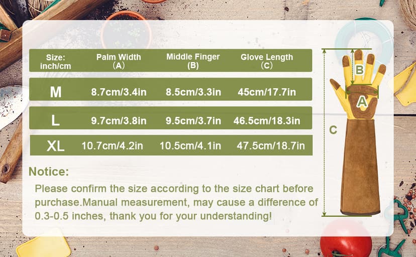 Womens Gardening Weeding Working Gloves, Leather Garden Glove for Women Thorn Proof No Stab for Digging, Planting,Pruning