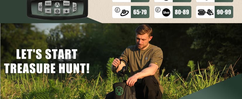 Professional Metal Detector for Adults,12" IP68 Waterproof Search Coil with LCD Backlight,5 Modes Gold Detector,Advanced DSP Chip&High Accuracy System for Beach/Gold Hunting