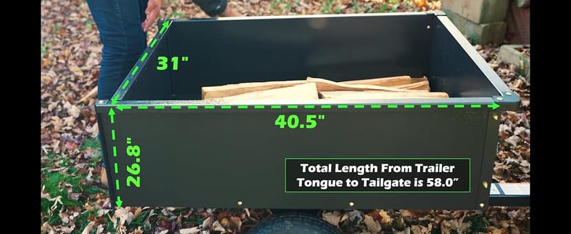 Yard Commander - 400LB Heavy Duty Tow Behind ATV Trailer Steel Dump Cart - 10-Cubic Feet Capacity - Garden Utility Trailer - Trailers with Removable Tailgate for Riding Lawn Mower Tractor