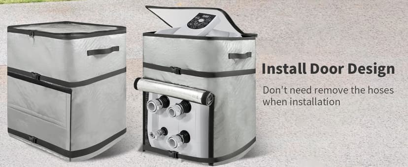 UCEDER Insulated Inflatable Hot Tub Spa Heater Pump Cover with Clear PVC Window, Energy-Saving and Eco-Friendly Insulation for Winter Freeze Protection