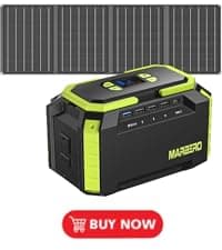 MARBERO Solar Generator 240Wh 300W Portable Power Station with Solar Panel 60W Included Backup Lithium Battery with AC Outlets for Camping Home Outdoor Emergency Hiking Travel