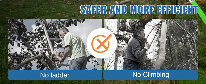 30 Ft Manual Pole Saw, Extendable Tree Pruner Blade and Scissors Set with 9 Fiberglass Handles, Long Branch Pruner Retractable for Backyard and Garden, Bush Cutting and Pruning of Palm Trees