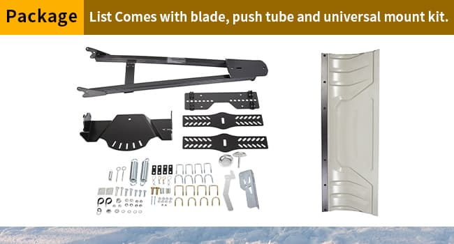 KUAFU Snow Plow Blade Universal Kit Steel Adjustable 48" Complete Universal Kit Package Compatible with ATV Honda Kawasaki Polaris Aeon Crossland Arctic-Cat Alterra (You Will get 2 Packages)