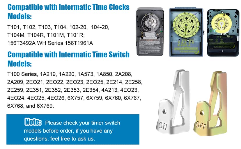 6 PCS Time Switch Replacement Trippers Kit Compatible with Intermatic 156T1978A for T100 Series Clock Dial Trippers Timers Intermatic Timer Parts, Pool Timer On Off Clip Parts