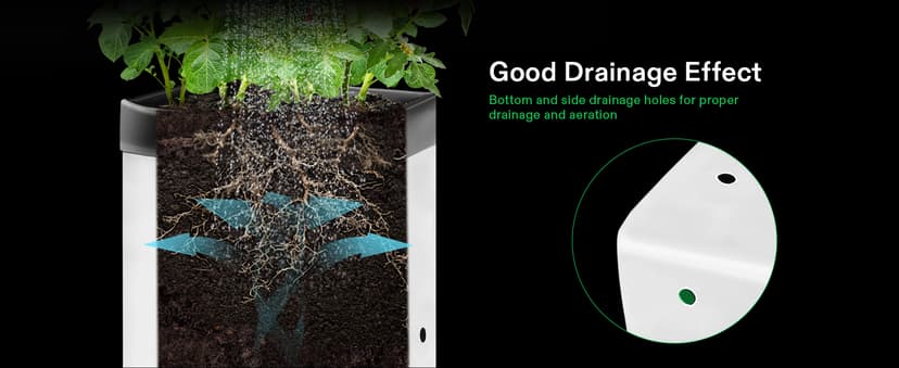 VIVOSUN 50-Pack 3 Gallon Grow Bags for Plants, Black-and-White Thick Plastic Bags for Potting Seedlings, and Rooting