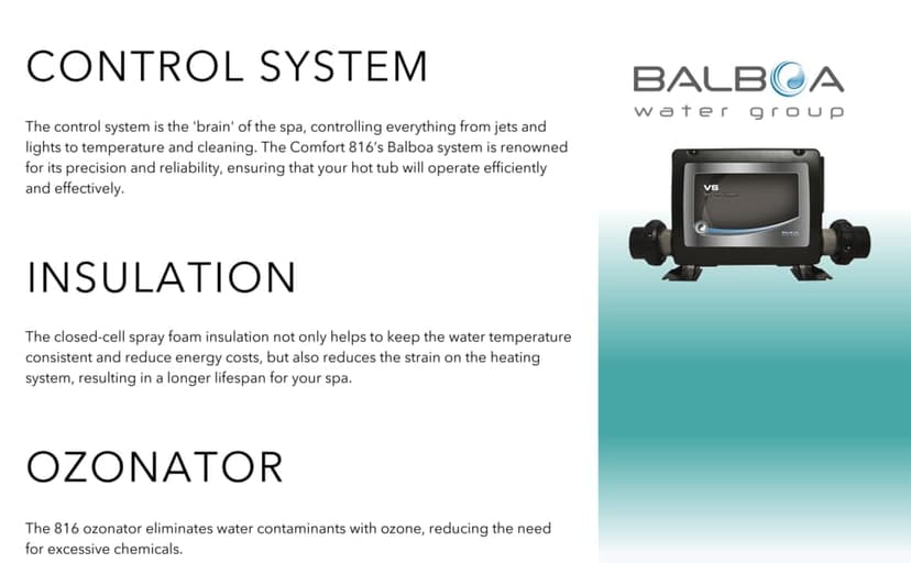 Comfort Hot Tubs - 6 Person Luxury Outdoor Portable Spa - 44 Jets - Above Ground Hot Tub