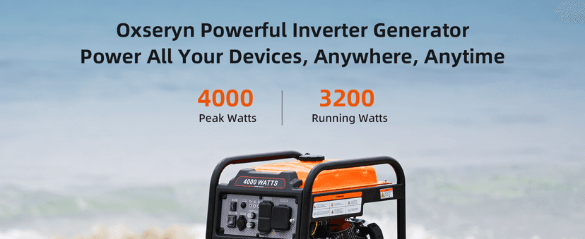 Power Equipment 4000 Watts Inverter Generator Gas Powered, Portable Open Frame Generator, Low Noise with ECO Mode and Inverter Technology, RV Ready, Emergency Home Backup