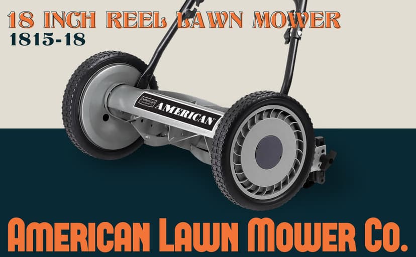 American Lawn Mower Company 1815-18 18-Inch 5-Blade Push Reel Lawn Mower, 18-Inch, 5-Blade, Black