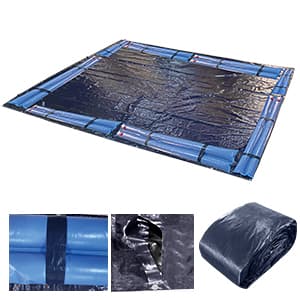 STARPYNG-Round Swimming Pool Cover, 5mil,Navy Blue and Black,Winter Underground Pool Cover,Easy Install, UV Protection,Water Proof Oval(Pool Size:19x28FT,Cover Size: 16x25FT)