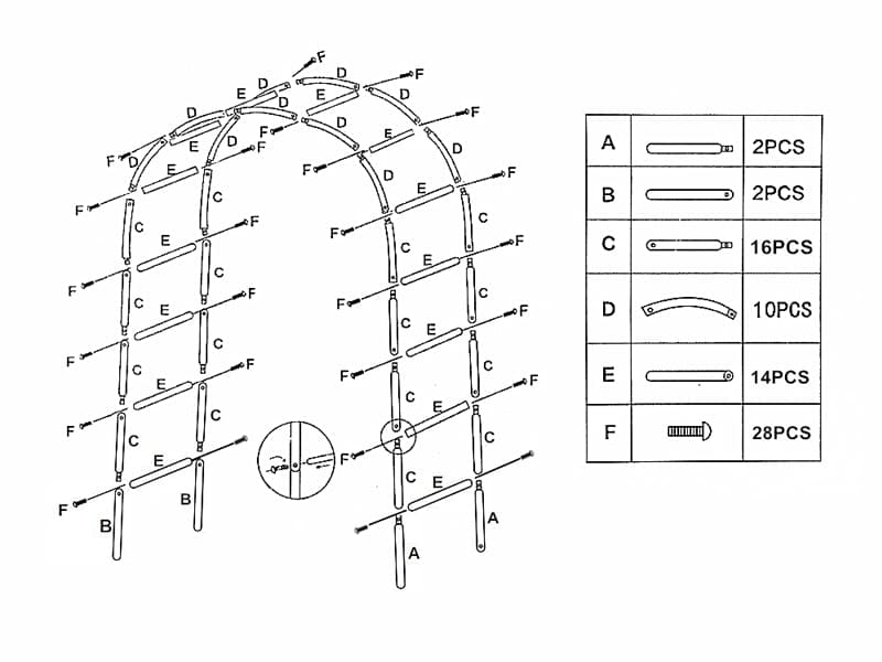 7.9 Ft H x 4.6 Ft W Metal Pergola Arbor, Easy to Assemble, for Various Climbing Plant Wedding Garden Arch Bridal Party Decoration Wide Arbor, 1 Pack