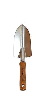 Japanese Garden Trowel Heavy Duty Japanese Steel with Wood Handle, Garden Transplanter Tool for Digging, Scooping, Transplanting, Made in Japan, Large Silver