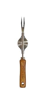 Japanese Garden Trowel Heavy Duty Japanese Steel with Wood Handle, Garden Transplanter Tool for Digging, Scooping, Transplanting, Made in Japan, Large Silver