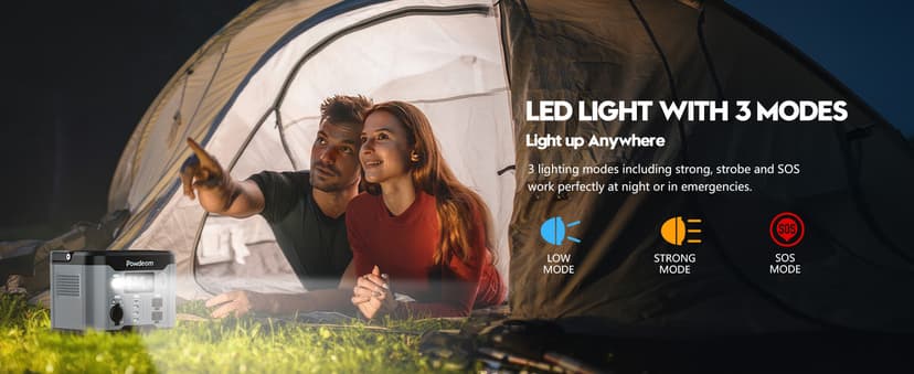 300W Portable Power Station, Powdeom 296Wh Power Bank with AC Outlet, Solar Generator Laptop Charger, Battery Backup Power Supply for Camping, Outdoors, Home Emergency Outage