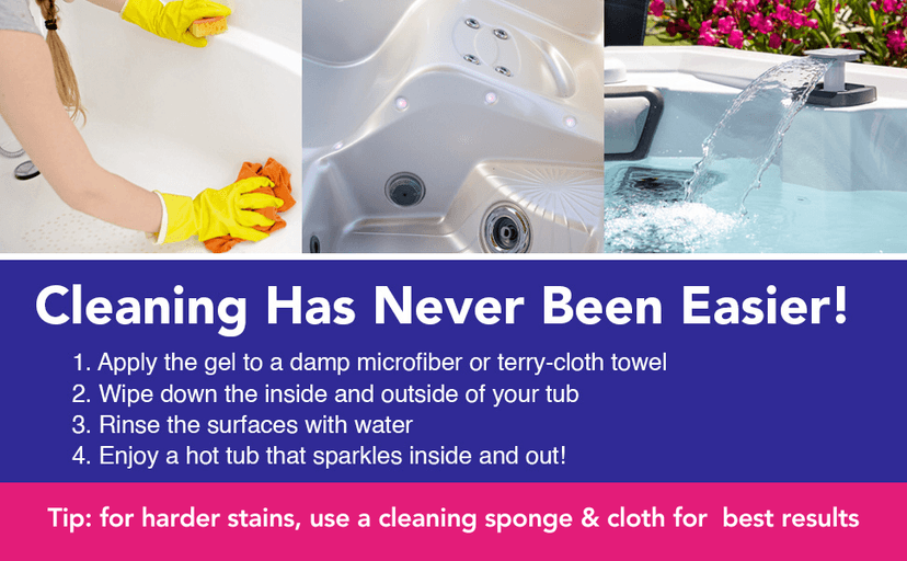 Quick N Brite Heavy Duty Hot Tub Cleaner Kit - Non-abrasive Cleaning Gel with Sponge and Cloth, 16 oz. (Packaging May Vary)