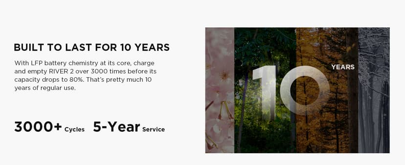 EF ECOFLOW Portable Power Station RIVER 2, 256Wh LiFePO4 Battery/ 1 Hour Fast Charging, 2 Up to 600W AC Outlets, Solar Generator (Solar Panel Optional) for Outdoor Camping/RVs/Home Use