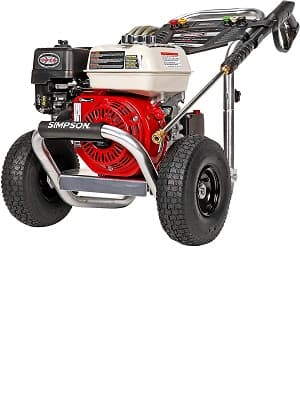 SIMPSON Cleaning ALH3425 Aluminum Series 3600 PSI Gas Pressure Washer, 2.5 GPM, Honda GX200 Engine, Includes Spray Gun and Extension Wand, 5 QC Nozzle Tips, 5/16-inch x 35-foot MorFlex Hose, 49-State