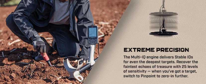MINELAB X-Terra Elite Expedition, Waterproof, All Terrain Treasure Metal Detector, Multi-IQ Precision Targeting, Included V8X Coil, V12X Coil, ML85 Headphones, Charging Cable & PRO-FIND 40 Pinpointer