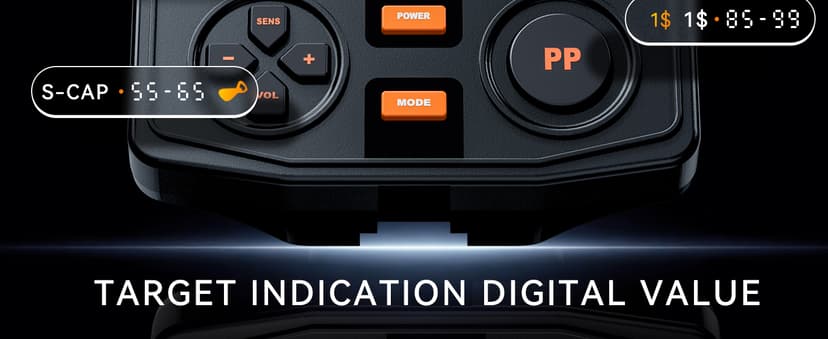 SUNPOW Metal Detector for Adults Professional - High Accuracy with 12" Waterproof Coil, 2x Backlit LCD Display, Advanced DSP Chip, 5 Modes, Adjustable Length (19"-59"), Sturdy Spiral Structure -OTMD14