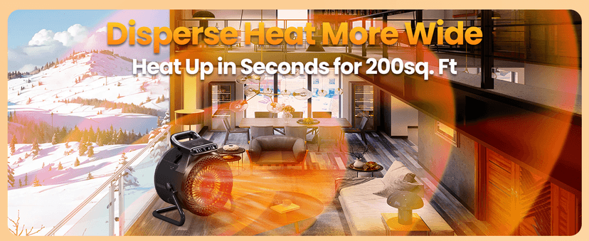 Outdoor Heaters for Patio, 1500W Electric Garage Heater with Remote Thermostat 3S Fast Heating, Overheat Protection, PTC Ceramic Heater with 3 Modes for Greenhouse, Camping Tent Indoor Use