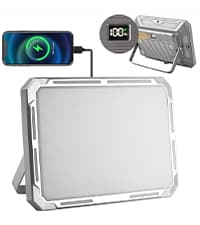 40W Rechargeable Work Light with Tripod Hole, 2400LM LED Work Light Battery Powered, Waterproof Portable Work Light Cordless Job Site Lighting 180° Rotate for Garage Camping Car Repairing 2 Pack