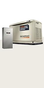 Generac Guardian 22kW Home Standby Generator with 200 Amp Transfer Switch, Durable All Aluminum, WiFi Enabled with G-Force Engine, Easy to Use, Whole House Power Backup, Smart Outage Solution - Bisque