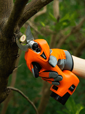 Pruning Shear Battery Powered, Kebtek Cordless Portable Electric Pruner with 2Pack 2Ah Rechargable Batteries -16.8V 25MM(0.98Inch) Cutting Diameter