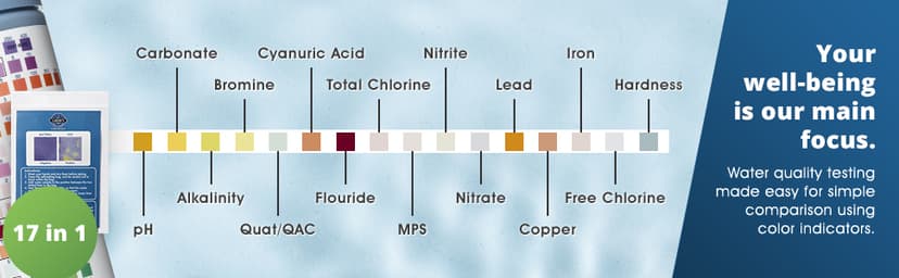Liberty Gold Standard© Water Test Strips (121-Piece Kit) Testing for Pools & Spas, Hot Tubs - Test Chlorine, pH, Hard Water Hardness Test, Cyanuric Acid, Alkalinity, Bromine (Pool Spa Test Kit)