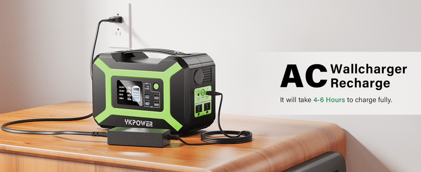 Portable Power Station 300W (Peak 600W), YKPOWER 296Wh Backup Lithium Battery Solar Generator with 110V AC Output, 60W USB-C PD Output, LED Light, Power Station for Outdoor Camping Travel RV CPAP Home