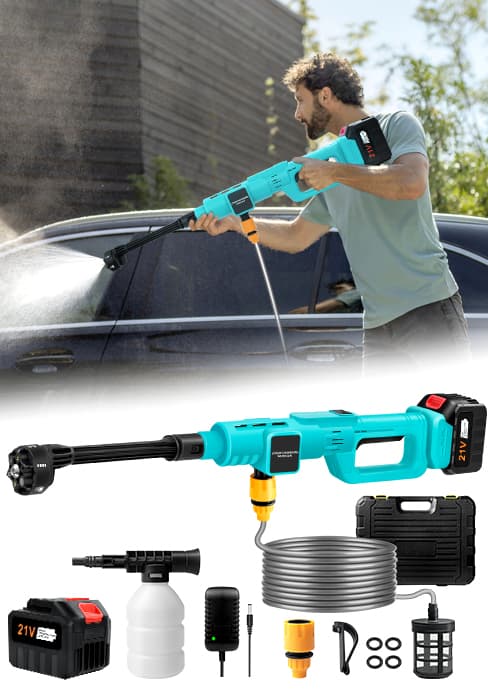 Upgrade 900PSI Cordless High Pressure Washer Gun, 15000mAh Battery Powered Pressure Washer with 6-in-1 Adjustable Nozzle, Portable Handheld Power Washer for Car, Home Cleaning & Garden Watering