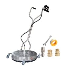 Hourleey 14" Pressure Washer Surface Cleaner, Stainless Steel Surface Cleaner with 4 Wheels for Concrete, Patio, Sidewalk, Deck, Pathway 1/4" Quick Connector, 2 Extension Wand, 4000 PSI