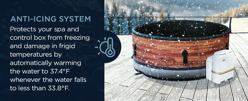 M Spa Round Inflatable Bubble Massage Spa, 4 to 6 Person Outdoor Hot Tub, Duet