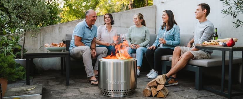 Solo Stove Mesa XL, 7 Inch Tabletop Fire Pit with Stand - Smokeless, Stainless Steel Fire Pit for Camping, Outdoor & Patio- Wood Burning or Pellet Fueled Portable Bonfire, 2.3lbs, Mulberry