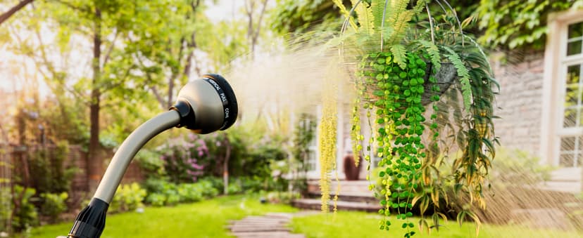 RESTMO Watering Wand Heavy Duty, Metal Garden Hose Wand with 10 Spray Patterns, 15-Inch Long Hose Nozzle Sprayer with Thumb Flow Control, Ideal to Water Hanging Baskets and Shrubs