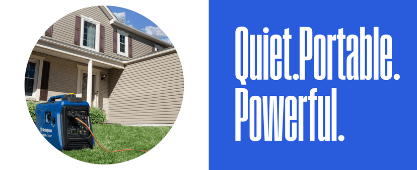 Westinghouse 2550 Peak Watt Super Quiet & Lightweight Portable Inverter Generator, RV Ready 30A Outlet, Gas Powered, CO Sensor, Parallel Capable, Long Run Time,Blue