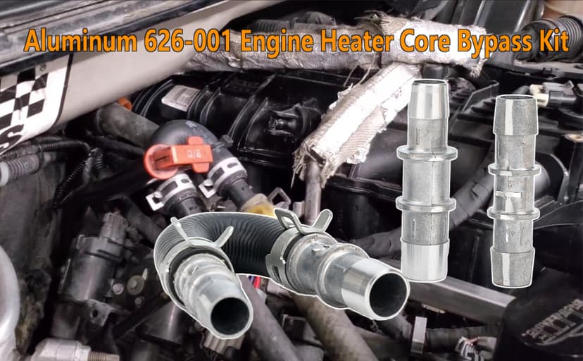 626-001 Upgrade Aluminum Engine Heater Core Bypass Kit with 5/8" 3/4" Hose Compatible with Most Common Heater Hoses