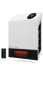 Heat Storm Deluxe Space 1000 Watt Infrared Wall Mount Electric Heater, White