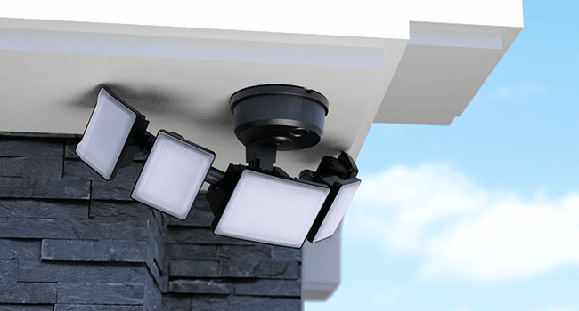 Olafus 100W Flood Light Outdoor, Switch Controlled 10000LM LED Security Light, IP65 Waterproof Outside Floodlight with 5 Adjustable Heads, 6500K Exterior Flood Light Fixture Wired for House Yard Black