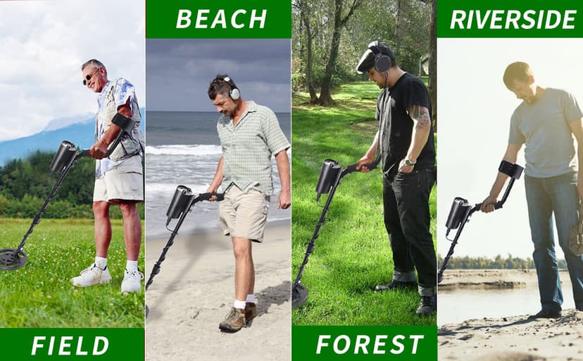 Metal Detector for Adults & Kids - Adjustable Stem, High Accuracy & 10" Waterproof Coil. Disc/All Metal Modes for Coin & Gold Detection by Beginners