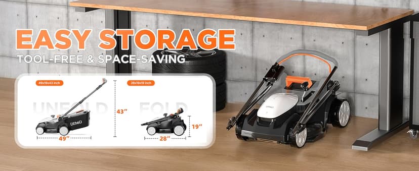 Litheli 40V (2 x 20V) 16" Electric Lawn Mower Cordless, Walk Behind Lawn Mower with 6-Height Adjust, Portable & Lightweight Push Battery Powered Lawn Mower (2 * 4.0AH Batteries Included)