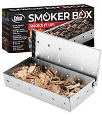 Kaluns Universal Stainless Steel Smoker Box, Gas or Charcoal Grill Smoke Box, Works with Wood Chips, add Delicious Smoked Flavor, Hinged Lid,Warp Free Grill Accessories