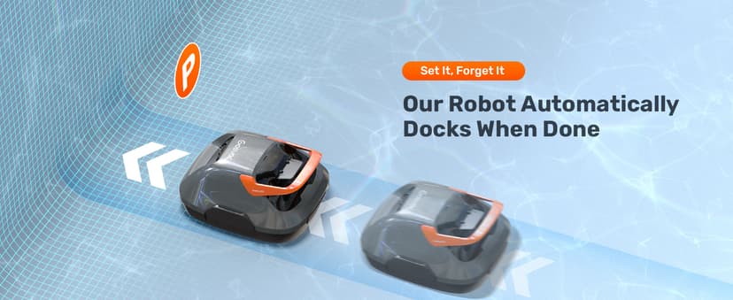 Cordless Robotic Pool Cleaner, Lasts 90 Min, Automatic Vacuum for Above-Ground Pools up to 860 Sq.ft, Portable, Self-Parking, Orange