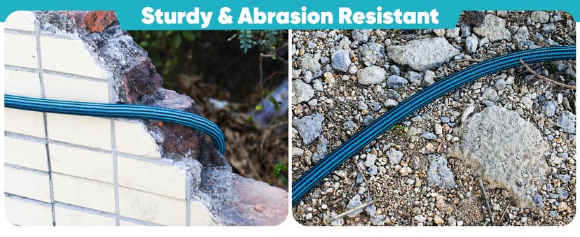 Garden Hose 50ft, Non-Expanding Water Hose Ultra Lightweight, Kink-Free, Sturdy, Flexible, Abrasion Resistant Hose for Yard, Lawn, Outdoor, Marine and Camper