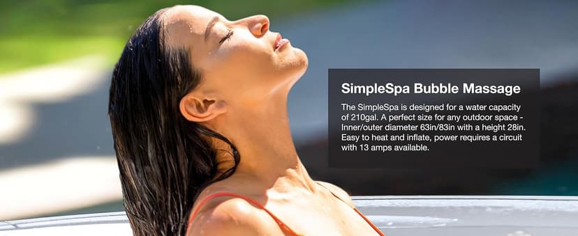 INTEX SimpleSpa Inflatable Hot Tub, 4 Person Jet Massage Spa with Built-in Pump