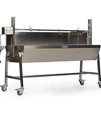 TITAN GREAT OUTDOORS Ash & Ember 13W Stainless Steel Rotisserie Grill, Rated 85 LB for Medium Game, 4 RPM Rotation Speed, Outdoor Grill with Dual Prong Spit Rod, Single Leg Bracket, and Spine Fork