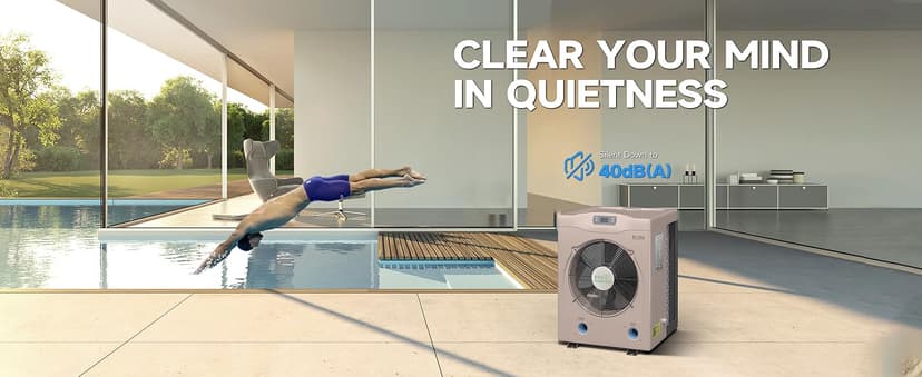 Pool Heater for Above Ground Pools, 14000BTU Electric Swimming Pool Heat Pumps for Inflatable Pools up tp 5000gallons,110V-120V/60Hz Portable Pool Warmers